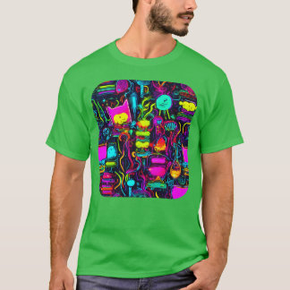 Neon UV Style Vintage 80s Retro girl T-Shirt