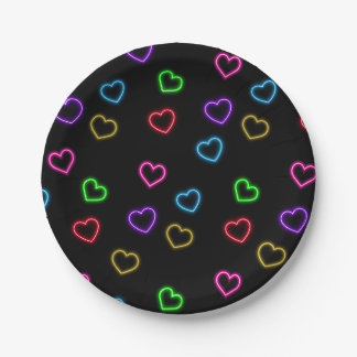 Neon-Valentins-Party  Pappteller