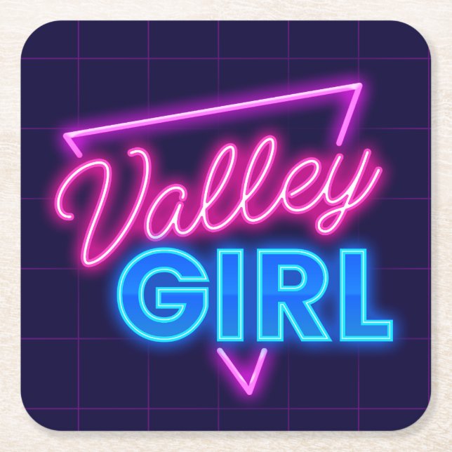 Neon Valley Girl Rechteckiger Pappuntersetzer (Vorderseite)