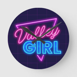 Neon Valley Girl Runde Wanduhr