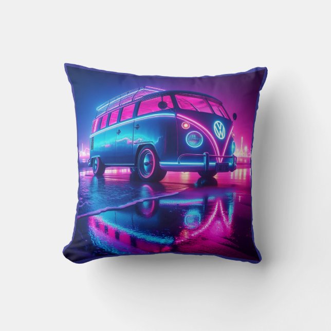 Neon van Life Kissen (Vorderseite)