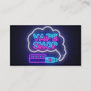 Neon Vape Shop Business Card Visitenkarte