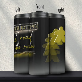 Neon Vaporwave Meeple Yellow Board Game Geek Thermosbecher