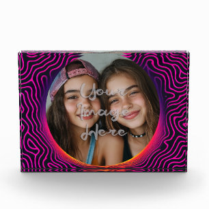 Neon Vaporwave Swirf Benutzerdefinierter Foto-Rahm Fotoblock