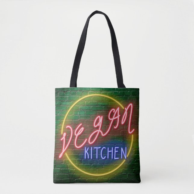 Neon Vegan Kitchen Sign (Vorderseite)