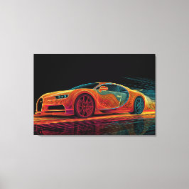 Neon Velocity | Automobilkunst (91 cm x 61 cm) Leinwanddruck