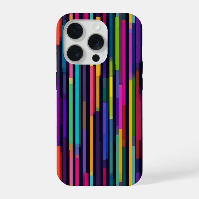 Neon Vertical Stripe Pattern iPhone Hülle (Rückseite)