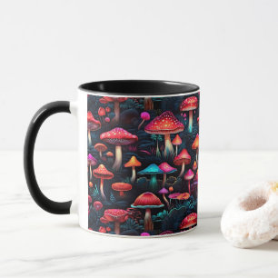 Neon verzauberter Pilzwald-Becher Tasse