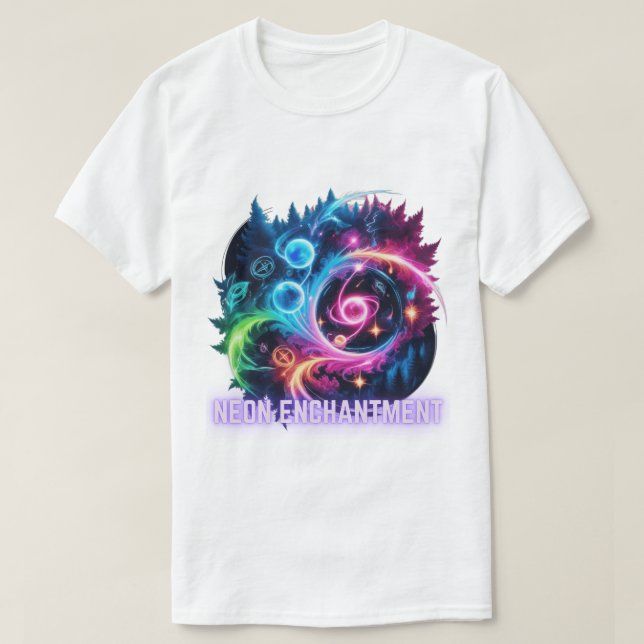 Neon-Verzauberung - Magie sichtbar gemacht T-Shirt (Design vorne)