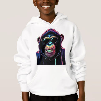 Neon-Vibe – Stylischer Schimpanse in Hoodie und So