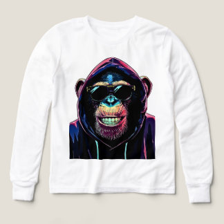 Neon Vibe – Stylish Chimpanzee in Hoodie and Sungl
