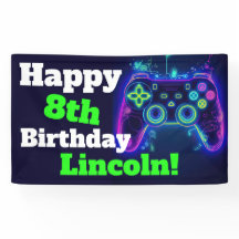 Neon Video Gamer Arcade Gaming Happy Birthday