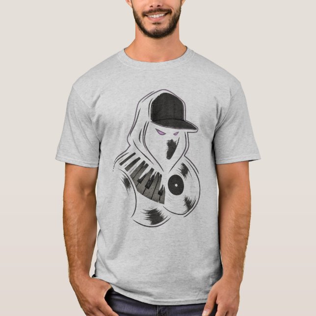 Neon Vinyl Piano Hoodie Ninja T-Shirt (Vorderseite)