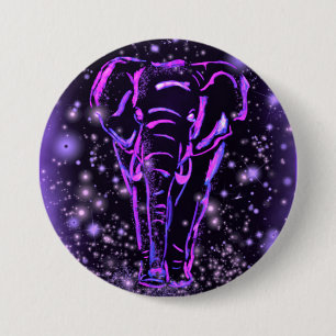 Neon Violett Rosa Elefant Knopf Button