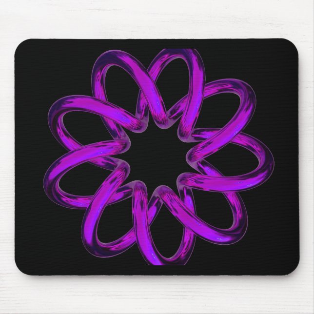 Neon-Violetter Torus auf schwarzem Hintergrund Mousepad (Vorne)