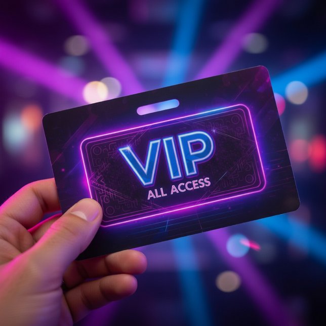 Neon VIP All-Access-Abzeichen Ausweis (Von Creator hochgeladen)
