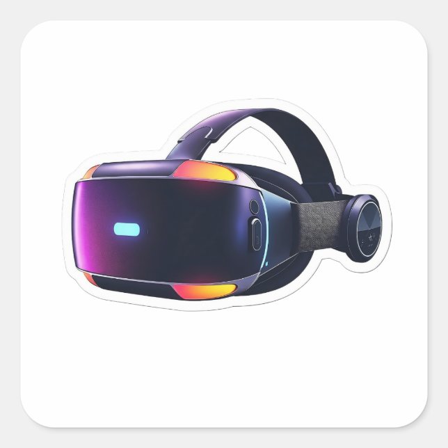 Neon Virtual Reality VR-Headset Gaming Aufkleber (Vorderseite)