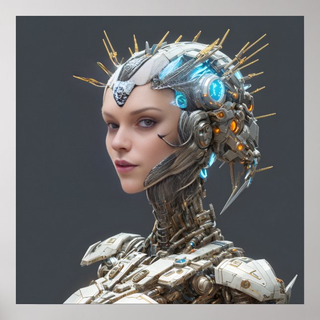 Neon Visionary: Eine Cybernetin Poster (Vorne)