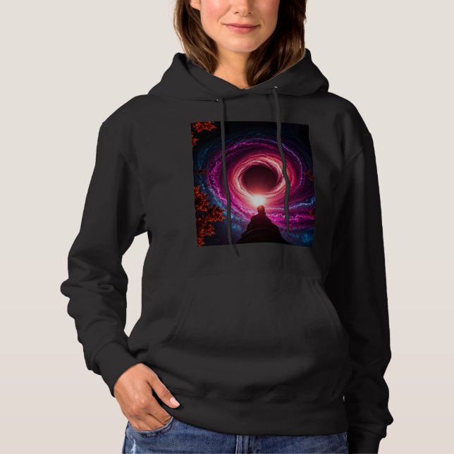 "Neon Void Galaxy" Hoodie — Cosmic Vortex Design | (Vorderseite)