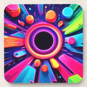 Neon Vortex Abstrakt Space Art Getränkeuntersetzer
