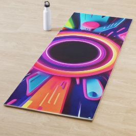 Neon Vortex Abstrakt Space Art Yogamatte