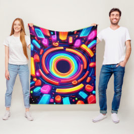Neon Vortex Odyssey Fleecedecke