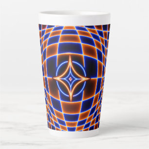 Neon Vortex Star Optische Illusion – Blau Orange G Milchtasse