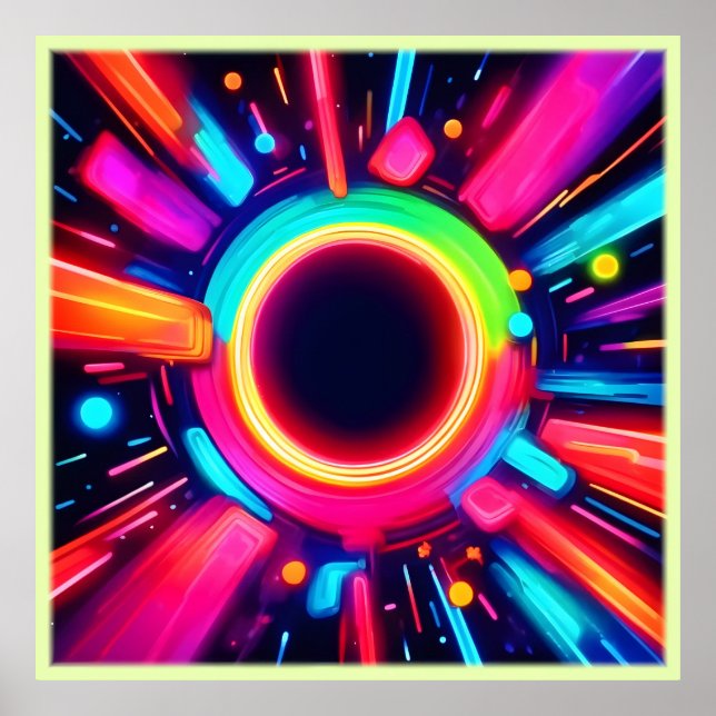 Neon Vortex von Lichtkunst Poster (Vorne)