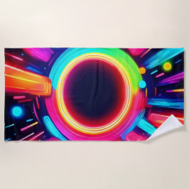 Neon Vortex von Lichtkunst Strandtuch