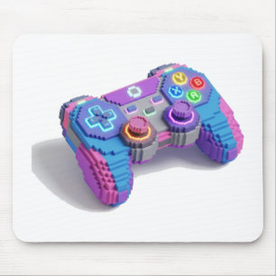 Neon-Voxel-Gaming-Controller-Mauspad Mousepad