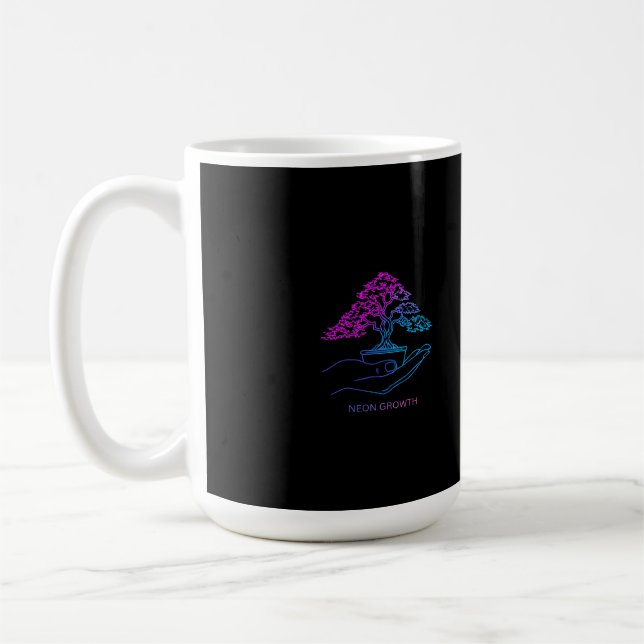 Neon-Wachstums-Bonsai | Personalisierter ästhetisc Kaffeetasse (Links)