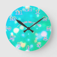 NEON Wall Clock Türkis PINK SKY Personalisiert