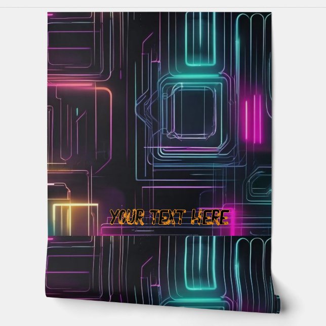 Neon-Wallpaper-benutzerdefinierter Text Tapete (Abrollen)