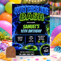 Neon-Wasserrutsche Bash-Teenager-Geburtstags-Einla