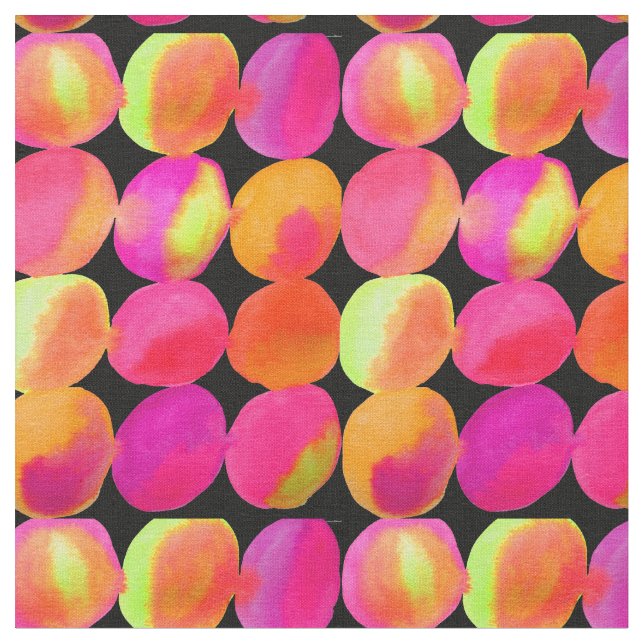 Neon Watercolor Kreismuster abstrakte Kunstfarbe Stoff (Nahaufnahme)