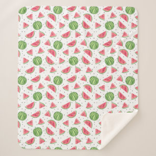 Neon Watercolor Wassermelonen Muster Sherpadecke