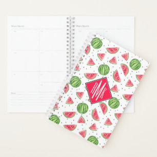 Neon Watercolor Wassermelons Muster Planer