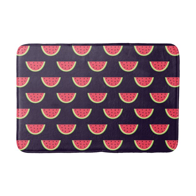 Neon Watermelon auf Lila Muster Badematte (Vorderseite)
