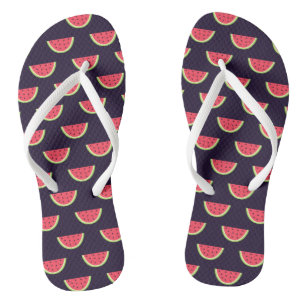 Neon Watermelon auf Lila Muster Flip Flops
