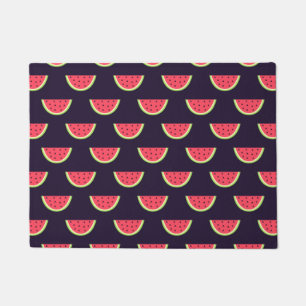 Neon Watermelon auf Lila Muster Fußmatte