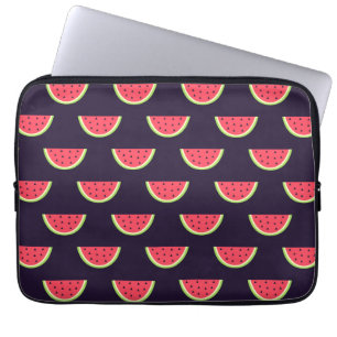 Neon Watermelon auf Lila Muster Laptopschutzhülle