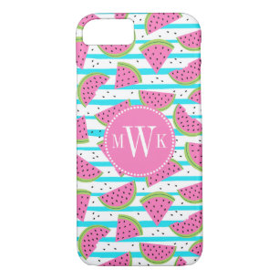 Neon Watermelon on Stripes Pattern Case-Mate iPhone Hülle