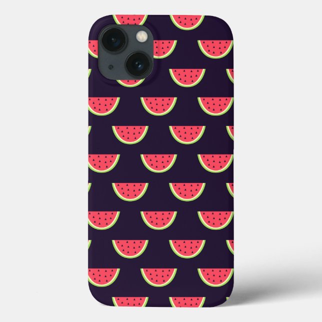 Neon Watermelon über Lila Muster Case-Mate iPhone Hülle (Rückseite)