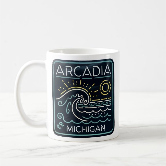 Neon Wave Arcadia Michigan Kaffeetasse (Links)