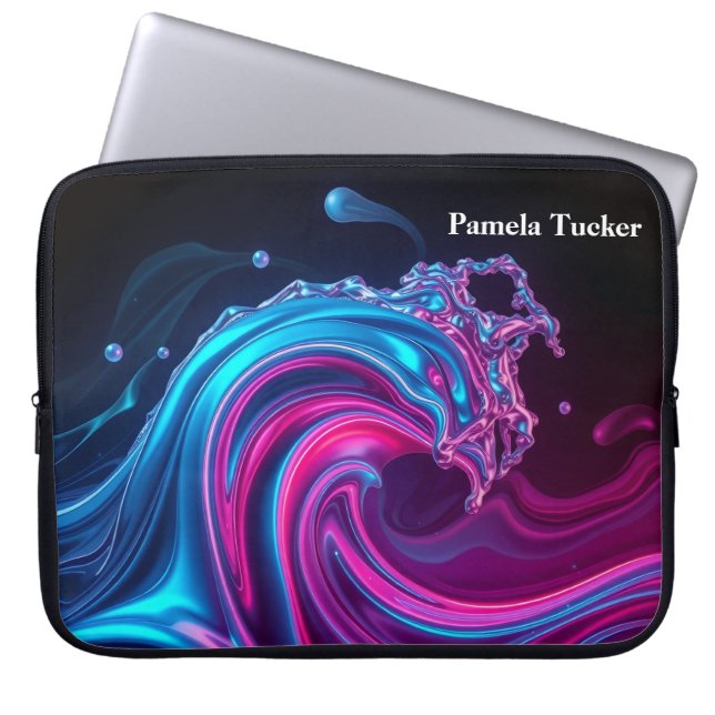 Neon Wave Futuristic Cyberpunk Gaming  Laptopschutzhülle (Vorderseite)