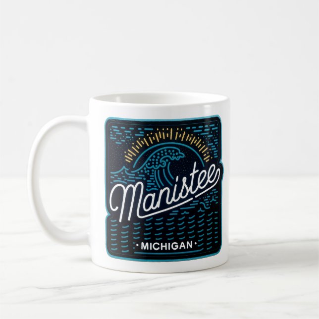 Neon Wave Manistee Michigan Kaffeetasse (Links)
