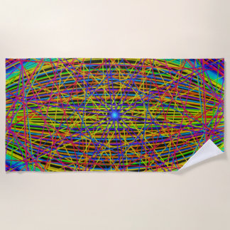 Neon-Web-Fraktal Strandtuch