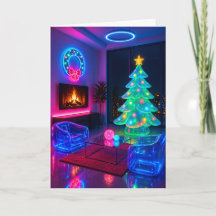 Neon-Weihnachtsbaum Retro-Futuristische-Weihnachts