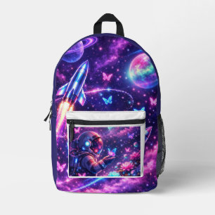 Neon-Weltraum-Schmetterlingsgalaxie-Kunst Bedruckter Rucksack