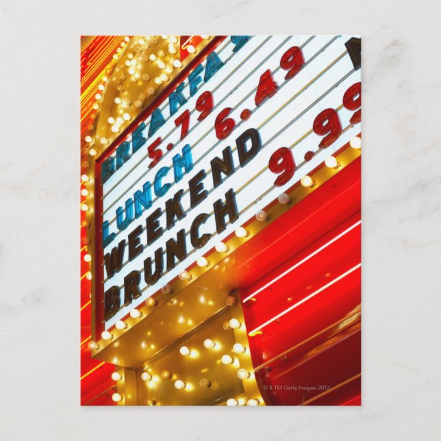 Neon Werbezeichen im Casino, Las Vegas Postkarte (Vorderseite)